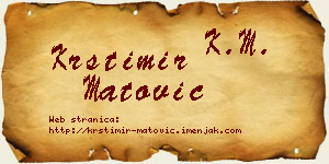 Krstimir Matović vizit kartica